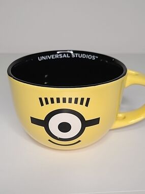 Universal Yellow Minion-Themed Ceramic Coffee Mug with Black Interior